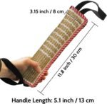 Dog Bite Tug Toy, Striped Jute 11.8" x 3.15" Tug of War Dog Toy with 2 Strong Handles, Puppy Training Fetch Bite Pillow Interactive Play Dog Bite for Large Dogs - Image 3