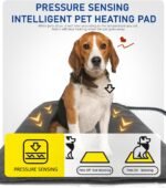 Pressure Activated Pet Heating Pad,Dog Heating Bed with Timer,Gravity Sensing,Automatic or Manual Mode,Adjustable Temperature,Chew Resistant Cord,Waterproof & Washable Heated Pet Bed 55 x 45cm - Image 3