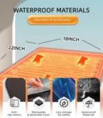 Pressure Activated Pet Heating Pad,Dog Heating Bed with Timer,Gravity Sensing,Automatic or Manual Mode,Adjustable Temperature,Chew Resistant Cord,Waterproof & Washable Heated Pet Bed 55 x 45cm - Image 6