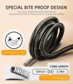 Pressure Activated Pet Heating Pad,Dog Heating Bed with Timer,Gravity Sensing,Automatic or Manual Mode,Adjustable Temperature,Chew Resistant Cord,Waterproof & Washable Heated Pet Bed 55 x 45cm - Image 7