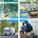 AQQA Aquarium Rechargeable Air Pump,Multifunctional Portable Energy Saving Power Quiet Oxygen Pump, One/Dual Outlets with Air Stone,Suitable for Indoors Power Outages Fishing 1.7W - Image 5