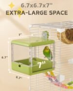 Bird Bath for Cage, Hanging Bird Bathtub Bath Shower Box Bowl, Bird Cage Accessories Suitable for Small Medium Birds, Parrots, Lovebirds, Finches, Parakeets, Mannikin (Green) - Image 3
