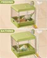 Bird Bath for Cage, Hanging Bird Bathtub Bath Shower Box Bowl, Bird Cage Accessories Suitable for Small Medium Birds, Parrots, Lovebirds, Finches, Parakeets, Mannikin (Green) - Image 5