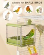 Bird Bath for Cage, Hanging Bird Bathtub Bath Shower Box Bowl, Bird Cage Accessories Suitable for Small Medium Birds, Parrots, Lovebirds, Finches, Parakeets, Mannikin (Green) - Image 6