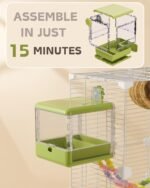 Bird Bath for Cage, Hanging Bird Bathtub Bath Shower Box Bowl, Bird Cage Accessories Suitable for Small Medium Birds, Parrots, Lovebirds, Finches, Parakeets, Mannikin (Green) - Image 7