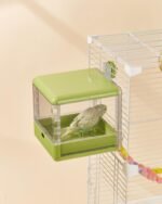 Bird Bath for Cage, Hanging Bird Bathtub Bath Shower Box Bowl, Bird Cage Accessories Suitable for Small Medium Birds, Parrots, Lovebirds, Finches, Parakeets, Mannikin (Green) - Image 9