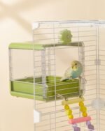 Bird Bath for Cage, Hanging Bird Bathtub Bath Shower Box Bowl, Bird Cage Accessories Suitable for Small Medium Birds, Parrots, Lovebirds, Finches, Parakeets, Mannikin (Green) - Image 10