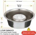 Neater Pet Brands Slow Feed Bowl Stainless Steel (3 Cup) Fits in Large Neater Feeders and Most 2 Quart Feeders - Image 8
