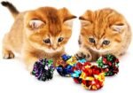 Cat Crinkle Ball Toys, 20 Pcs Colourful Shiny Mylar Crinkle Cat Toy Balls, Interactive Chew and Chase Toys, Lightweight Cat Toys for Indoor Cats to Keep Fit and Active, 2.36inch - Image 4