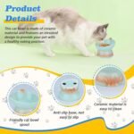 Ceramic Elevated Cat Food Bowls for Food and Water, Anti Vomit Cute Raised Cat Bowls Whisker Friendly for Small Dog Indoor Cats (7.44 Ounces / 220 ML) - Image 4