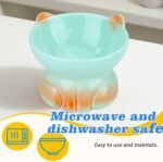 Ceramic Elevated Cat Food Bowls for Food and Water, Anti Vomit Cute Raised Cat Bowls Whisker Friendly for Small Dog Indoor Cats (7.44 Ounces / 220 ML) - Image 6