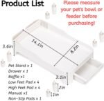 YOUEON Raised Pet Feeder Stand for Cats and Dogs Neck Health, Adjustable Height Elevated Shelf Suitable for 90% Automatic Pet Feeder & Water Dispenser, with Drawer to Stock Pet Snacks, Canned Food - Image 3