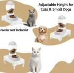 YOUEON Raised Pet Feeder Stand for Cats and Dogs Neck Health, Adjustable Height Elevated Shelf Suitable for 90% Automatic Pet Feeder & Water Dispenser, with Drawer to Stock Pet Snacks, Canned Food - Image 4