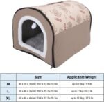 Winter Dog Bed Self Warming Puppy House Cozy Cat Sleeping Tent Foldable Dog House Kennel Bed Mat with Cushion Pet Cave Bed Warm Cat Bed for Small Medium Large Dogs Cats (L) - Image 9