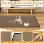 Cat Litter Mat, Extra Large 40"x28" Silicone Mat for Litter Box, Waterproof & Non-Slip Rubber Mat with Lip, Litter Trapping & Scatter Control, Soft on Cat Paws, Urine-Proof Floor Protector - Image 4