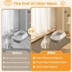 Cat Litter Mat, Extra Large 40"x28" Silicone Mat for Litter Box, Waterproof & Non-Slip Rubber Mat with Lip, Litter Trapping & Scatter Control, Soft on Cat Paws, Urine-Proof Floor Protector - Image 5