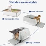 XXXL Extra Large Stainless Steel Litter Box with Lid, 28"L x 20"W x 17"H Enclosed Metal Cat Litter Box with Litter Scoop & Foot Pedal, Odor Control,Easy Cleaning for Big Cats, Multiple Cats - Image 4