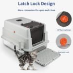 XXXL Extra Large Stainless Steel Litter Box with Lid, 28"L x 20"W x 17"H Enclosed Metal Cat Litter Box with Litter Scoop & Foot Pedal, Odor Control,Easy Cleaning for Big Cats, Multiple Cats - Image 5