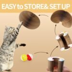Magic Organ Cat Scratcher Board with 2 Bell Ball, Cat Ball Adventure The Ultimate Interactive Mental Physical Exercise for Indoor Cats Toy - Image 5