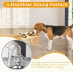 Raised Dog Bowls Stand Set 5 Height Adjustable Raised Cat Food Bowl Kit with 2 Thick Stainless Steel Dog Food Bowls Anti-Slip Wood Dogs Bowl Kit Wood Cat and Feeder for Your Pets - Image 6