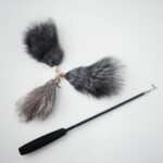Fosrion Real Fur Cat Bites Toy with Three Section Retractable Carbon Fiber Rod (3 Fox Fur Piece, Tail & Fishing Rod) - Image 7