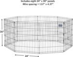 Midwest Foldable Metal Exercise Pen / Pet Playpen, Black 24"W x 30"H - Image 8