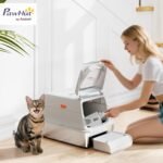 PawHut XL Stainless Steel Litter Box with Lid, Extra Large Enclosed Cat Litter Box for Big Cats with Flip Cover, Scoop, Pedal, Deodorizer, Leak-Proof, Odor-Resistant, Easy Cleaning - Image 3