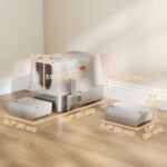 PawHut XL Stainless Steel Litter Box with Lid, Extra Large Enclosed Cat Litter Box for Big Cats with Flip Cover, Scoop, Pedal, Deodorizer, Leak-Proof, Odor-Resistant, Easy Cleaning - Image 8