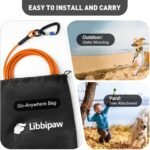 Dog Tie Out Cable 10FT Heavy Duty Chew Proof, Tangle-Free Runner with 360° Swivels & Locking Clip for Large Dogs Up to 250LBS - Rust Proof Leash for Yard, Camping, Outside (Orange 10FT) - Image 6