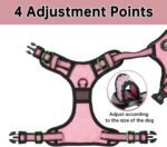 NESTROAD No Pull Dog Harness,Adjustable Oxford Dog Vest Harness with Leash,Reflective No-Choke Pet Harness with Easy Control Soft Handle for Large Dogs(Large,Pink) - Image 4