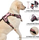 NESTROAD No Pull Dog Harness,Adjustable Oxford Dog Vest Harness with Leash,Reflective No-Choke Pet Harness with Easy Control Soft Handle for Large Dogs(Large,Pink) - Image 6