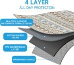 Waterproof Dog Blanket, Bohemian Dog Bed Cover Pet Blanket, Reversible Sofa Couch Cover for Dogs Washable, Protect Furniture Bed Couch Sofa for Puppy Cat (Beige Medallion, 68×82 Inch) - Image 4