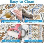 Waterproof Dog Blanket, Bohemian Dog Bed Cover Pet Blanket, Reversible Sofa Couch Cover for Dogs Washable, Protect Furniture Bed Couch Sofa for Puppy Cat (Beige Medallion, 68×82 Inch) - Image 5