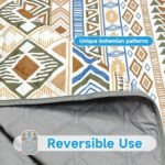 Waterproof Dog Blanket, Bohemian Dog Bed Cover Pet Blanket, Reversible Sofa Couch Cover for Dogs Washable, Protect Furniture Bed Couch Sofa for Puppy Cat (Beige Medallion, 68×82 Inch) - Image 6