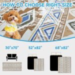 Waterproof Dog Blanket, Bohemian Dog Bed Cover Pet Blanket, Reversible Sofa Couch Cover for Dogs Washable, Protect Furniture Bed Couch Sofa for Puppy Cat (Beige Medallion, 68×82 Inch) - Image 7