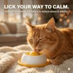 Cat Lick Mat & Slow Feeder Bowl for Cats Small Dogs, Interactive Enrichment Toy for Anxiety Relief & Boredom, Calming Treat Dispenser (Yellow) - Image 4