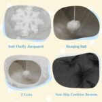 Cat Tunnel with Cat Bed for Indoor Cats, 3 in 1 Cat Donut Tunnel with Central Soft Mat and Dangling Balls, Christmas Cat Tube Toys Fun for Kitten, Puppy, Ferret, Rabbit - Image 4