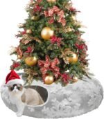 Cat Tunnel with Cat Bed for Indoor Cats, 3 in 1 Cat Donut Tunnel with Central Soft Mat and Dangling Balls, Christmas Cat Tube Toys Fun for Kitten, Puppy, Ferret, Rabbit - Image 10