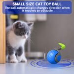 2025 Upgrade Speedy Cat Toy with Feather Tail, Motion Activated Automatic Rolling Smart Cat Toys for Indoor Cats, USB Rechargeable Cat Ball, Blue - Image 3