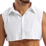 Shinsto Men's Fashion Fake Collar Detachable Dickey Collar Solid Color Half Shirts False Collar - Image 4