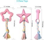 Puppy Toys for Teething, Puppy Chew Toys for Small Dogs, Crinkle Dog Toys Small Breed Boredom and stimulating, Dog Toys for Small Dogs, Pink, 5-Pack - Image 3
