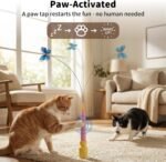 Interactive Cat Toys for Indoor Cats, Automatic Cat Wand Toy Enrichment for Bored Kitten, Spin Butterfly with Self-Holding Suction Base, Rechargeable Electric Moving Feather Stimulating Toy - Image 4