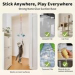 Interactive Cat Toys for Indoor Cats, Automatic Cat Wand Toy Enrichment for Bored Kitten, Spin Butterfly with Self-Holding Suction Base, Rechargeable Electric Moving Feather Stimulating Toy - Image 6