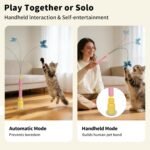 Interactive Cat Toys for Indoor Cats, Automatic Cat Wand Toy Enrichment for Bored Kitten, Spin Butterfly with Self-Holding Suction Base, Rechargeable Electric Moving Feather Stimulating Toy - Image 7
