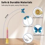 Interactive Cat Toys for Indoor Cats, Automatic Cat Wand Toy Enrichment for Bored Kitten, Spin Butterfly with Self-Holding Suction Base, Rechargeable Electric Moving Feather Stimulating Toy - Image 9