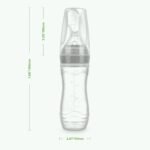 Haakaa Silicone Baby Food Dispensing Spoon Feeder 4oz - Infant Squeeze Cereal Feeder, Baby Fresh Food Feeder, Feed Bottle for Puree, Solid Baby Food, BPA Free, 4m+ Babies – Grey - Image 9