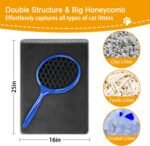 Cat Litter Mat Litter Trapping Mats, 25''x16'' Cat Litter box Mat for Floor, 2 Layer Honeycomb Pet Litterbox Matt Catcher Rug, Waterproof Urine Proof, Non-Slip, Soft, Clean Easily, Small - Image 3