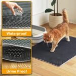 Cat Litter Mat Litter Trapping Mats, 25''x16'' Cat Litter box Mat for Floor, 2 Layer Honeycomb Pet Litterbox Matt Catcher Rug, Waterproof Urine Proof, Non-Slip, Soft, Clean Easily, Small - Image 6