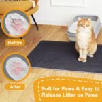 Cat Litter Mat Litter Trapping Mats, 25''x16'' Cat Litter box Mat for Floor, 2 Layer Honeycomb Pet Litterbox Matt Catcher Rug, Waterproof Urine Proof, Non-Slip, Soft, Clean Easily, Small - Image 7