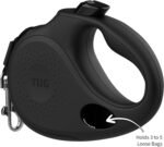 TUG Oval 360° Tangle-Free Retractable Dog Leash with Integrated Waste Bag Dispenser (Large, Black) - Image 3